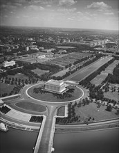Lincoln Memorial, High Angle View, Washington DC, USA, Harris & Ewing, 1935