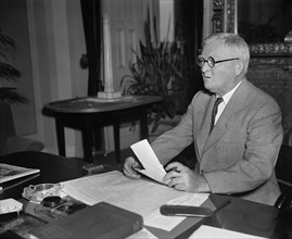 U.S. Vice President John Nance Garner, Portrait at Desk, Washington DC, USA, Harris & Ewing, July 1937