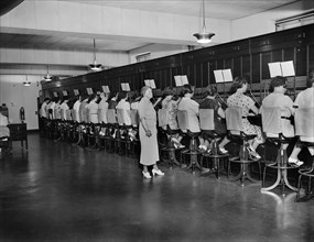 Switchboard Operators, U.S. Capitol Building, Washington DC, USA, Harris & Ewing, July 1937