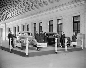 Ford Motor Company Displaying New Automobiles, Union Station, Washington DC, USA, Harris & Ewing, November 1938