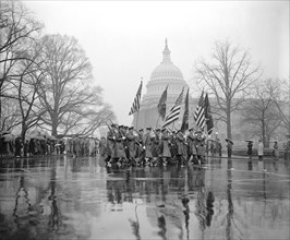 Soldiers Marching during Army Day Parade, Washington DC, USA, Harris & Ewing, April 1939