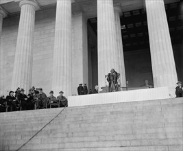 Marian Anderson Singing at the Steps of Lincoln Memorial, Washington DC, USA, Harris & Ewing, April 1939