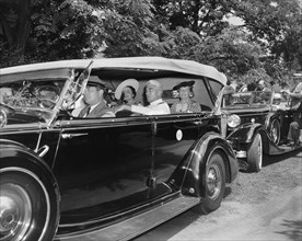 Queen Elizabeth, First Lady Eleanor Roosevelt, in Automobile, Washington DC, USA, Harris & Ewing, June 1939
