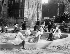 Children Playing in Sandbox, Harris & Ewing, 1920