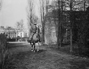 Man Horseback Riding Washington DC, USA, Harris & Ewing, 1922