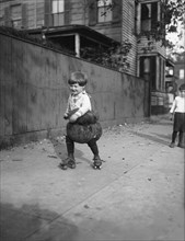 Young Boy Rollerskating with Pillows, Harris & Ewing, 1924