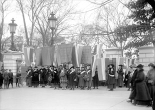 Suffragettes Picketing at White House, Washington DC, USA, Harris & Ewing, 1917