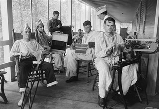 Injured Soldiers, Walter Reed General Hospital, Washington DC, USA, Harris & Ewing, 1918
