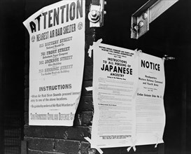 Civilian Exclusion order #5, Directing Removal by April 7 of Persons of Japanese Ancestry, First and Front Streets, San Francisco, California, USA, April 1942