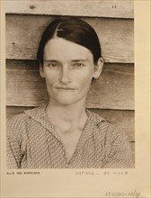 Allie Mae Burroughs, Wife of Cotton Sharecropper, Head and Shoulders Portrait, Alabama, USA, Walker Evans, 1935