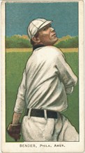 Chief Bender, Baseball Player, Philadelphia Athletics, Portrait, Baseball Card, 1910
