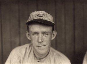 Johnny Evers, Major League Baseball Player, Chicago Cubs, Head and Shoulders Portrait by Paul Thompson, 1910