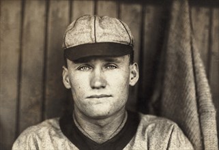 Walter Johnson, Major League Baseball Players, Washington Senators, Head and Shoulders Portrait by Paul Thompson, 1910