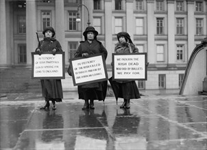 Three Women Picketing in Memory of Irish Dead, Protest of U.S. Loans to England, Washington DC, USA, Harris & Ewing, 1923