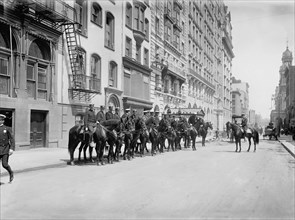 Squad of Mounted Police, New York City, New York, USA, Detroit Publishing Company, 1905