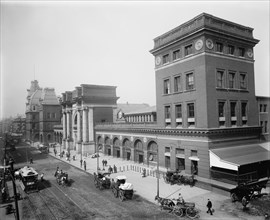 North Terminal Station, Boston, Massachusetts, USA, Detroit Publishing Company, 1895