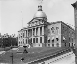State House, Slight Angle, Boston, Massachusetts, USA, Detroit Publishing Company, 1899