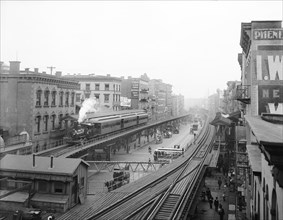 Bowery Near Grand Street, New York City, New York, USA, Detroit Publishing Company, 1900