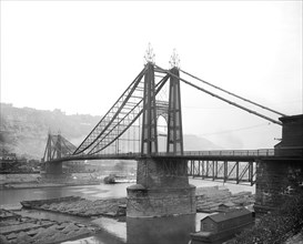 Point Bridge over Monongahela River, Pittsburgh, Pennsylvania, USA, Detroit Publishing Company, 1900
