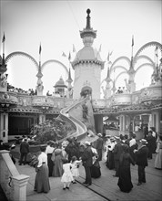 Helter Skelter, Luna Park, Coney Island, New York, USA, Detroit Publishing Company, 1905