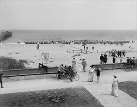 Beachgoers, Palm Beach, Florida, USA, Detroit Publishing Company, 1905