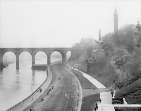 The Speedway Looking South to High Bridge, New York City, New York, USA, Detroit Publishing Company, 1905