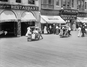 Rolling Chairs on Boardwalk, Atlantic City, New Jersey, USA, Detroit Publishing Company, 1905