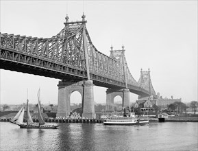 Blackwell's Island Bridge, New York City, New York, USA, Detroit Publishing Company, 1910