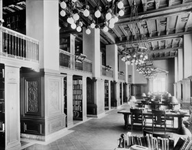 Technology Library, New York Public Library Main Branch, New York City, New York, USA, Detroit Publishing Company, early 1910's