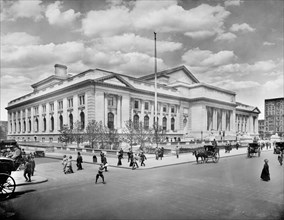 New York Public Library, Main Branch, Fifth Avenue and 40th Street, New York City, New York, USA, Detroit Publishing Company, early 1910's