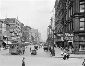 Street Scene, Woodward Avenue, Detroit, Michigan, USA, Detroit Publishing Company, early 1910's