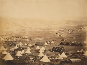 British Cavalry camp, looking towards Kadikoi, Crimea, Ukraine, by Roger Fenton, 1855