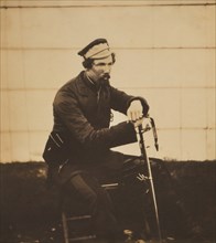 Honourable British Major Augustus Murray Cathcart, Seated Portrait, Crimean War, Crimea, Ukraine, by Roger Fenton, 1855