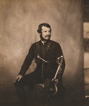 British Captain Edwyn Sherard Burnaby, Full-Length Seated Portrait, Crimean War, Crimea, Ukraine, by Roger Fenton, 1855