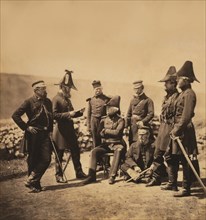 British Lieutenant General Sir George Brown and Officers of his Staff, Major Edmund Hallewell, Colonel Studholme Brownrigg, Colonel James Airey, Captains Richard Pearson, William Thomas Markham & Arth...