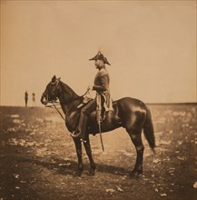 British Major General Sir George Buller, Full-Length Portrait in Uniform, Seated on Horse, Crimean War, Crimea, Ukraine, by Roger Fenton, 1855