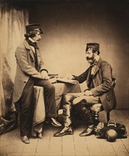 Doctor John Sutherland and Robert Rawlinson, British Sanitary Commissioners, Seated Portrait Facing Each Other, Crimean War, Crimea, Ukraine, by Roger Fenton, 1855