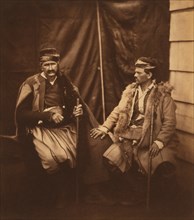 Discussion between two Croats, Full-Length Seated Portrait, Crimean War, Crimea, Ukraine, by Roger Fenton, 1855
