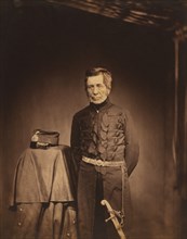 British Lieutenant General Sir John Burgoyne, Inspector General of Fortifications, Three-Quarter Length Portrait, Crimean War, Crimea, Ukraine, by Roger Fenton, 1855