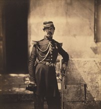 British Colonel Vico, Three-Quarter Length Portrait Standing in Uniform with Hand on Sword, Crimean War, Crimea, Ukraine, by Roger Fenton, 1855
