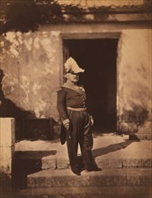 French Maréchal Pélissier, Full-Length Portrait in Uniform and Hat, Standing in front of Building, Crimean War, Crimea, Ukraine, by Roger Fenton, 1855