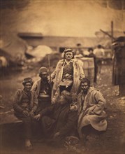 Group of Croat Laborers, Seated Portrait, Crimean War, Crimea, Ukraine, by Roger Fenton, 1855