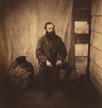 James J.M. Wardrop, British Grenadier Guards, Full-Length Seated Portrait, Crimean War, Crimea, Ukraine, by Roger Fenton, 1855