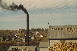 Starch Factory along Aroostook River, Caribou, Maine, USA, Jack Delano for Farm Security Administration - Office of War Information, October 1940