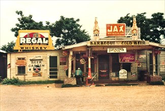 Rural Store, Bar, and Gas Station, Melrose, Louisiana, USA, Marion Post Wolcott for Farm Security Administration, June 1940