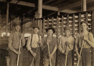 Group of Sweepers, Cotton Mill, North Carolina, USA, Lewis Hine for National Child Labor Committee, November 1908