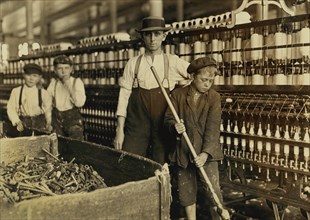 Sweeper and Doffer Boys, Lancaster Mills, Lancaster, South Carolina, USA, Lewis Hine for National Child Labor Committee, November 1908