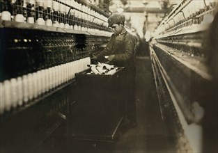 Doffer Boy, Kesler Manufacturing Company, Salisbury, North Carolina, USA, Lewis Hine for National Child Labor Committee, December 1908