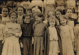Group of Very Young Girls, Cleveland Hosiery Mills, Cleveland, Tennessee, USA, Lewis Hine for National Child Labor Committee, December 1910