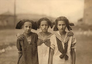 Three Adolescent Spinners, Suffolk Knitting Mills, Suffolk, Virginia, USA, Lewis Hine for National Child Labor Committee, June 1911